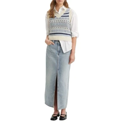 Image de Levi&#039;s Ankle Column Skirt Jupe en jean, Femme, Taille: 24, Please hold