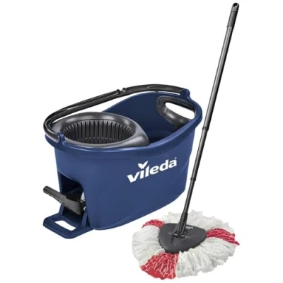 Image de Vileda Turbo EasyWring &amp; Clean Set Complet Balai à serpillère et Seau avec essoreuse Bleu