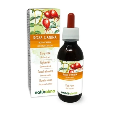 Image de Èglantier (Rosa canina) Gemmo dérivé sans alcool à base de bourgeons frais Naturalma Extrait liquide gouttes 120 ml Complément alimentaire Végétalien ou végan