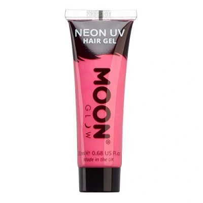 Image de Moon Glow Neon UV Gel capillaire Teinture temporaire lavable Point et reflets, rose foncé, 20 ml (lot de 1)