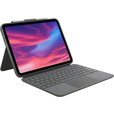Image de Logitech 920 011435 Combo Touch Etui clavier pour iPad detachable 10e generation Grey German Layout