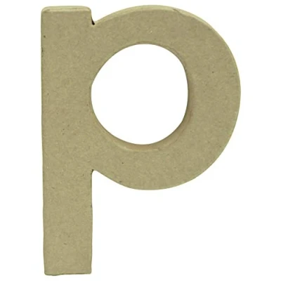 Image de Décopatch AC828C Un support en papier brun mâché 1,5x8,5x12 cm, Lettre minuscule p