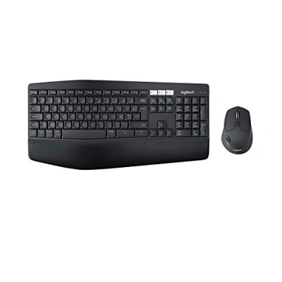 Image de Logitech MK850 Combo Clavier et Souris sans Fil Multidispositifs, 2,4 GHz/Bluetooth, Structure Courbée, 12 Boutons Programables, Batterie Longue Durée 3 Ans, PC/Mac, AZERTY Belge Noir