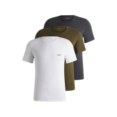 Image de BOSS Classic 3 PACK Caraco, Homme, Taille: Small, White/grey/green