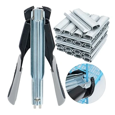 Image de Pince Pour Grillage à Tirelire Automatique Multifonctionnelle Avec 2500 C Clips Convient Cages D&#039;éLevage,Cages Animaux de Compagnie,SièGes Voiture,Outils RéParation ClôTures