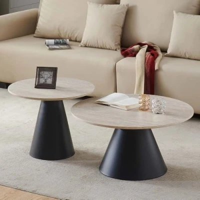 Image de Milton &amp; Oldbrook Set de Table Basse Girona Look Travertin