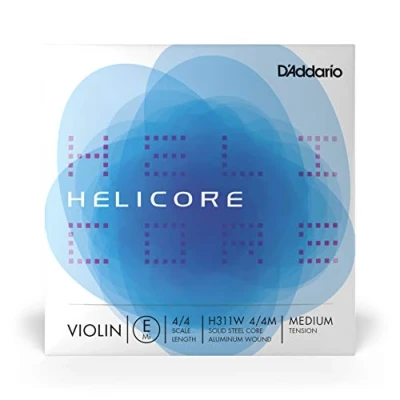 Image de D&#039;Addario Bowed Corde seule (Mi) avec filet en aluminium pour violon Helicore, manche 4/4, tension Medium