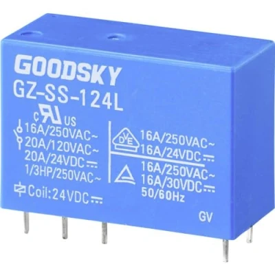 Image de GoodSky GZ SS 124L Relais pour Circuits imprimés 24 V/DC 20 A 1 inverseur (RT) pc(s) Tube