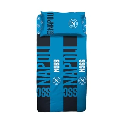 Image de hermet SSC Napoli Parure de lit Simple en Coton, 100% Drap Housse + taie d&#039;oreiller, Produit Officiel