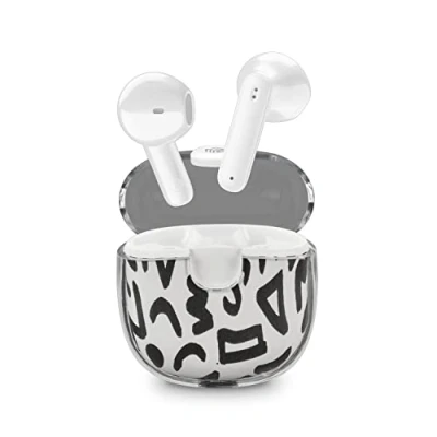 Image de Music Sound Drip Ecouteurs à Capsule Bluetooth Boîtier Transparent avec Design Motifs la Mode 19 Heures d&#039;autonomie Commandes sur l&#039;oreillette Rayures Fantaisie Couleur