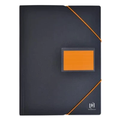 Image de OXFORD Protège Documents Students A4 120 vues / 60 Pochettes Couverture Polypro Bicolore Noir/Orange