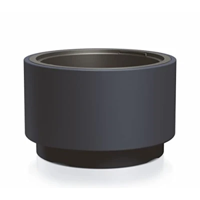 Image de Spetebo Pot de fleurs rond en plastique avec pied 48 x 30 cm design anthracite insert pour plantes jardin