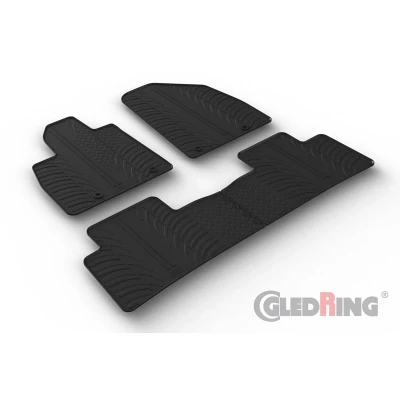 Image de Gledring 0763 Ensemble de tapis sol Caoutchouc avant et arrière 4 noir