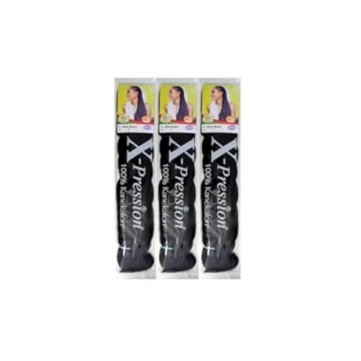 Image de X pression Ultra Braid Lot de 3 extensions cheveux artificiels #1 Noir Env. 210 cm