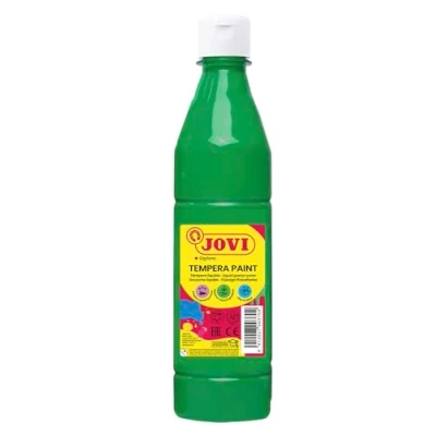 Image de Jovi Gouache liquide, bouteille de 500ml, Couleur vert clair, Peinture à base d&#039;ingrédients naturels, Facile laver, Sans gluten, Idéal pour l&#039;école (50617)