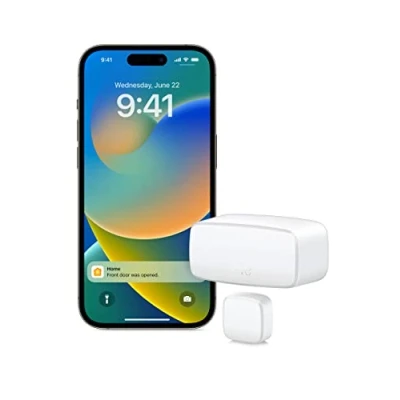 Image de Eve Door &amp; Window (Matter) Capteur de contact pour portes et fenêtres, sécurité connectée, notifications, Apple Home, Alexa, Google SmartThings, Nécessite un concentrateur