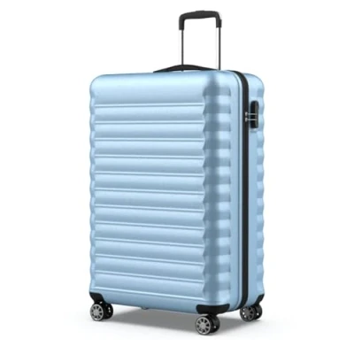 Image de NUMADA Valise Grande Taille 25Kg Upfly 28&#039; ABS (75x49x29cm) avec Serrure à Combinaison et 4 Roues Doubles 360 Résistant Lumière Intérieur compartimenté Bleu Clair