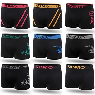 Image de L&amp;K 10 Paquets de caleçons rétro en Microfibres pour Hommes Motifs Mixtes Couleur Noire 1202 BL S/M