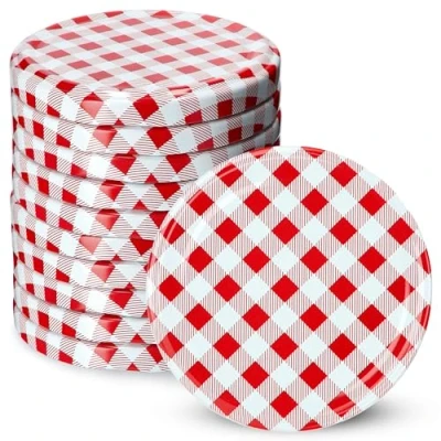 Image de couvercle à vis Kadax FI82 mm, ensemble de couvertures tour torsion en métal, remplacement pour pots Mason, avec 6 dents d&#039;orge les verres collision