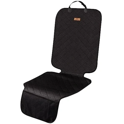 Image de Ferocity Protecteur de siège Auto Enfants pour Isofix sous Couche Universel avec Repose Pieds et Dossier Tapis antidérapant résistant à l&#039;eau arrière ou Avant Noir Faux Leather [085]