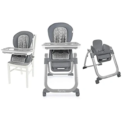 Image de Ingenuity, Chaise Haute et Siège Réhausseurr pour bébé, SmartServe 4en1 Connolly Réglable, Pliable, Plateau Amovible, Facile à Nettoyer, 6 Mois 5 ans