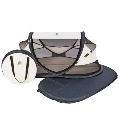 Image de Deryan lit Parapluie Bébé avec Matelas pour Depuis la Naissance Jusqu&#039;à 2,5 Ans Pop Up Tente Montée en 2 Secondes Moustiquaire &amp; Sac de Voyage Inclus 120x75x50cm (Crème)