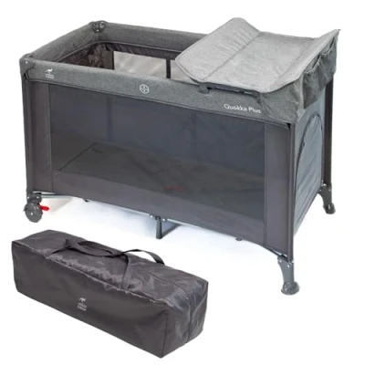 Image de Urban Kanga Quokka Plus Lit Parapluie Bebe avec Table à Langer Pliable 60x120cm (Quokka Plus, Gris)