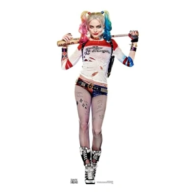 Image de STAR CUTOUTS Cardboard Cut Out DC Comics Sc1220 Margot Robbie As The Squad&#039;S Harley Quinn Carton découpé, Multicolore, Taille M, Uni