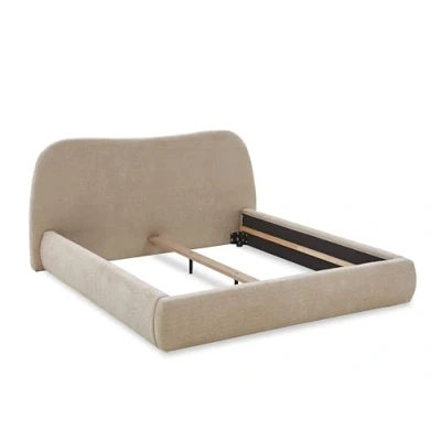 Image de Atlantic Home Collection Sophie Lit capitonné, sans sommier à Lattes ni Matelas, Beige, 180 x 200 cm