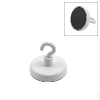 Image de Aimant de Serrure Peint en Ferrite Avec Un Crochet M4 Pour Suspendre, Tenir Ou Afficher Des Articles 32mm dia 7,3kg