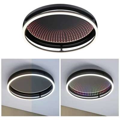 Image de Paulmann 71056 Plafonnier LED Spaceglow One RGB+ 650lm / 0lm 230 V 34,5W Noir mat