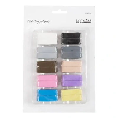 Image de Pâte polymère Creativ Company Fine Clay Couleurs pastel souple et douce Convient aux débutants