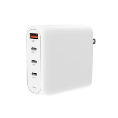 Image de Creative 100 W GaN Charger 4 Port USB Mural avec PPS, PD 3.0, et QC 4.0+ pour téléphones Ordinateurs Portables, Une Prise CA UE Interchangeable Incluse