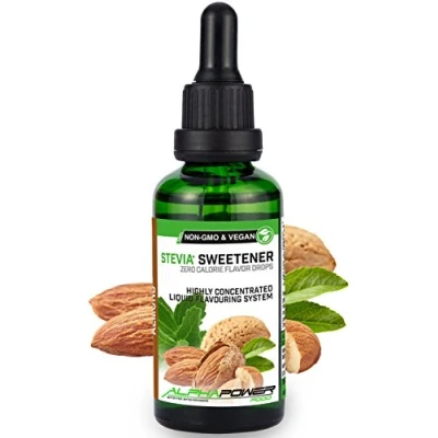 Image de ALPHAPOWER FOOD Stévia Gouttes de fruit amande arôme alimentaire naturel I Édulcorant Liquide très concentré 1 x 50 ml. flavour Stevia drops, Flavdrops
