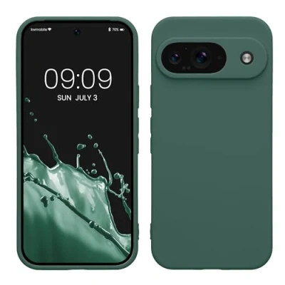 Image de kwmobile Housse Compatible avec Google Pixel 9 Coque de téléphone en TPU Protection Appareil Photo Vert Sapin