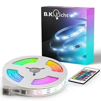 Image de B.K.Licht I USB LED Strip 3m Barre lumineuse RGB Strips Bande avec changement de couleur Chaîne multicolore Stripes télécommande autocollante
