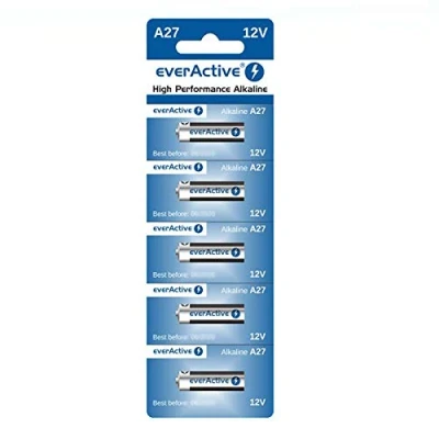 Image de everActive Lot de 5 piles alcalines A27 12 V 27 A LR27A MN27 L828 avec télécommande