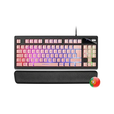 Image de Clavier Gaming TKL Mars MKAX Rose H Mech Repose Poignet Gel