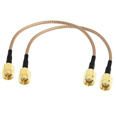 Image de TengKo 2 Pack SMA Mâle à Câble d&#039;extension de Connecteur RG316 d&#039;antenne pour WiFi Cavalier Queue Cochon