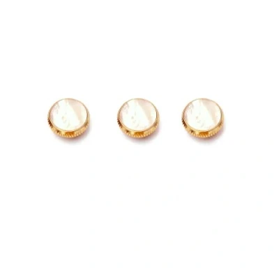 Image de Alnicov Plaqué Or Blanc Shell Incrustations Boutons de Doigt Trompette Pour Remplacement Lot 3