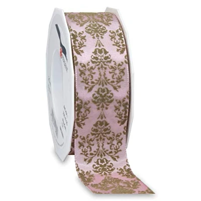 Image de Präsent Ruban Filaire et imprimé, Rose Taupe, 40 mm width, 20 m length