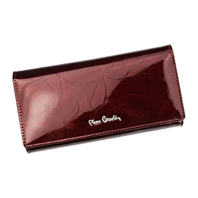 Image de Pierre Cardin Portefeuille élégant pour Femme 100% Cuir laqué Naturel 18,5 x 10 3 cm Peut contenir 9 Cartes 2 Compartiments à Billets 1 Poche Monnaie Couleur Rouge