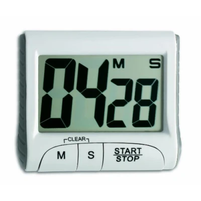 Image de TFA Dostmann Minuteur et Chronomètre numérique, 38.2021.02, Compte à rebours jusqu&#039;à 99min/59s, œufs, Fonction mémoire, Grands Chiffres, Aimant/Support, Blanc