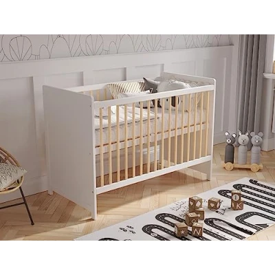 Image de Love For Sleep lit Bebe Evolutif en Bois Pin Blanc 120x60cm, Transformable Un Canapé avec Une Barrière de Sécurité, Traditionnel