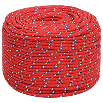 Image de vidaXL Corde de Bateau Levage Câble d&#039;Amarrage Ancrage Navire Lignes Gréement à Linge Rouge 8 mm 25 m Polypropylène