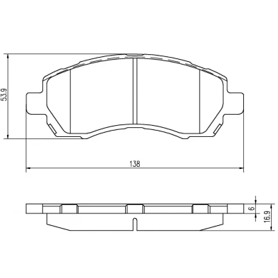 Image de MAPCO 6844 Jeu de plaquettes frein Essieu avant avec indicateur d&#039;usure SUBARU: Impreza I Berline, Legacy 2 Limousine, 3