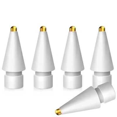 Image de MMOBIEL 1.0mm Pointes de Crayons en Métal Compatible avec Apple Pencil 1st Gen/2nd Gen/USB C/Pro 5 Pièces Remplacement des iPencil Blanc