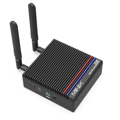Image de MINIX Z100 Fanless PC, Intel N100, 8GB DDR4, 256GB PCIe 3.0 x 4 SSD Windows 11 Pro Desktop Computer, 4K Dual Display/2.5G LAN/USB3.2/USB C/WiFi 6/BT5.2/Vesa Mount/Auto Power on (8GB+256GB)