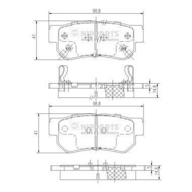Image de Kit de plaquettes frein, frein à disque NIPPARTS J3610509
