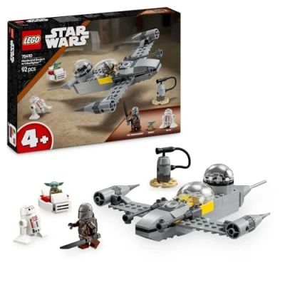 Image de LEGO Star Wars 75410 Jeu de construction Le chasseur N 1 Mando et Grogu avec The Mandalorian Minifigurines &amp; R5 D4, Station essence à construire Vaisseau spatial pour enfants dès 4 ans